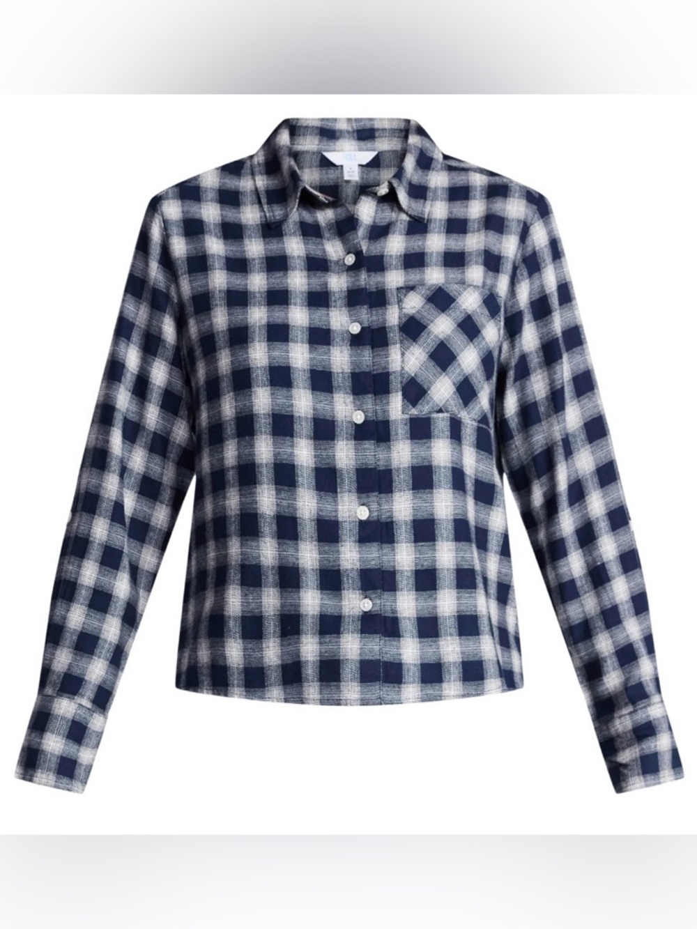 Time and Tru Women's Cropped Flannel Shirt